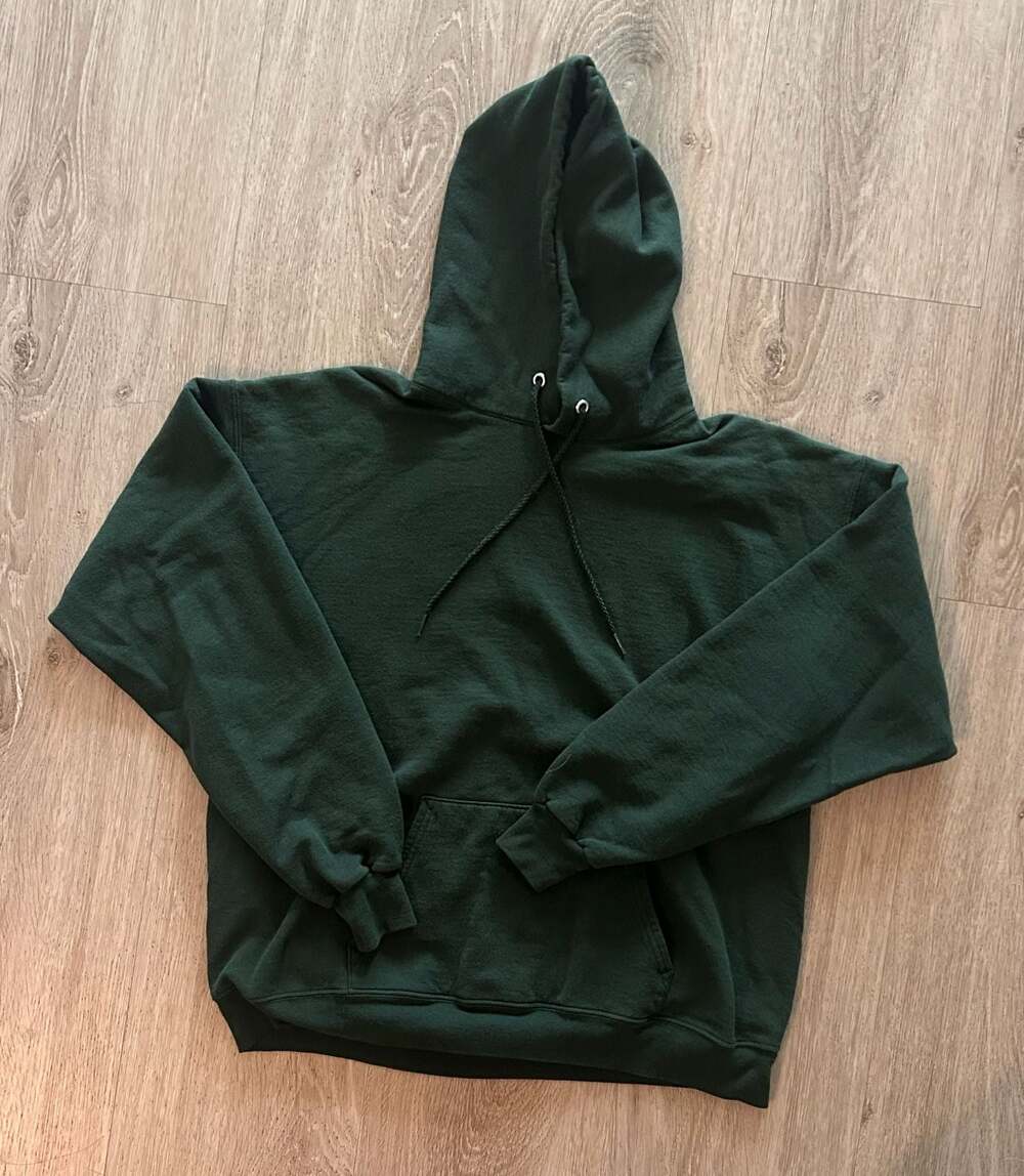 Vintage Hanes EcoSmart Forest Green Pullover Hoodie Size L